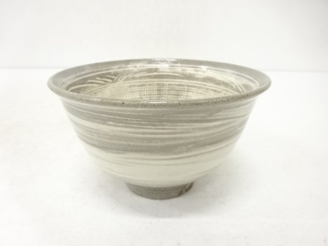 JAPANESE TEA CEREMONY / BRUSH MARK MISHIMA TEA BOWL CHAWAN / ARTISAN WORK